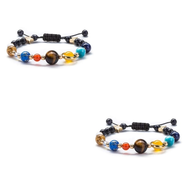 Minnieouse de piedra natural con sistemas solares, brazalete ajustable hecho a mano, regalo de cumpleaños Type4 NO4