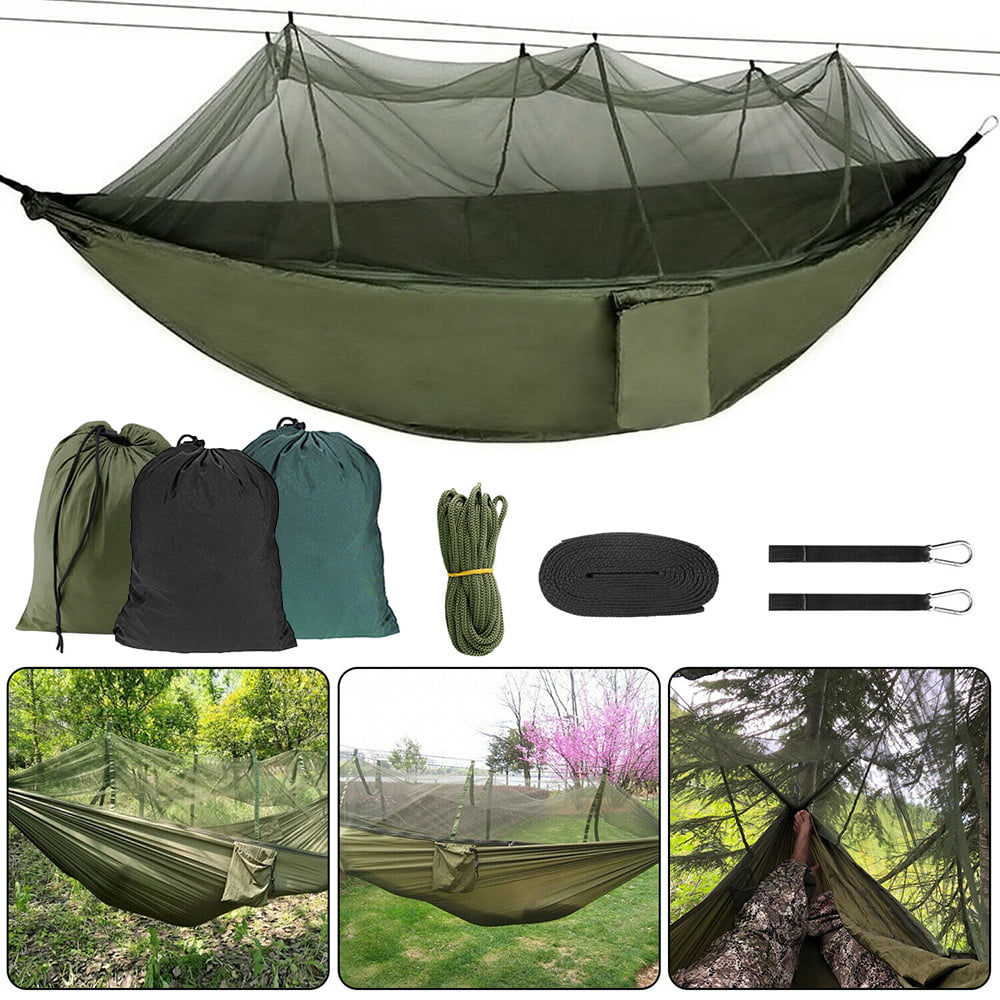Yard and More Survival Beach Lightweight Nylon Portable Hammock with Tree Straps Ufanore Camping Hammock Easy Assembly Parachute Hammock for Camping 