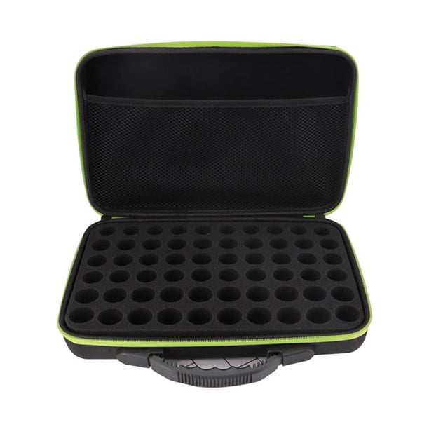 Toystoory Caja de almacenamiento esencial de aceite, caja de 60 compartimentos, bolsa organizadora de botellas, bolso polaco, soporte portátil, Almacenamiento y organización del hogar Verde