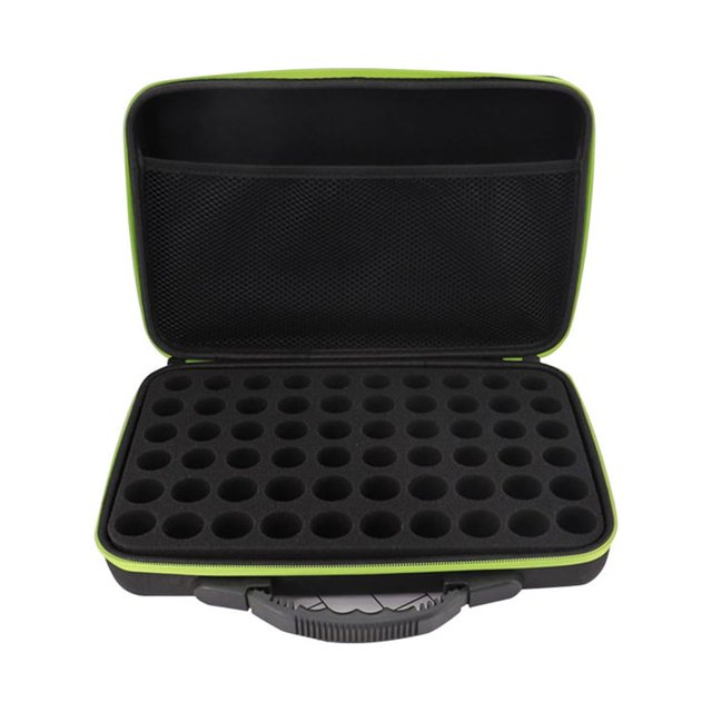 sweethay Almacenamiento de aceite esencial 60 caja de caja botella organizador con cremallera bolsa de viaje polaco bolso de mano accesorios de Almacenamiento y organización del hogar Verde