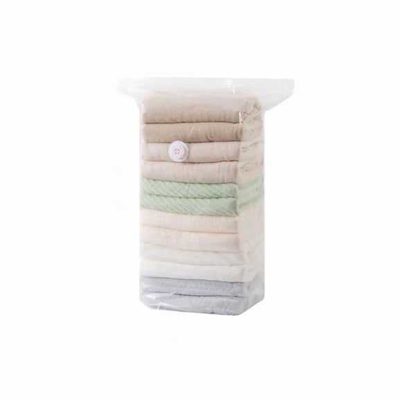 Small No-Pump Vacuum Storage Bag Size S - Reusable Space Saver for Clothes Accessories Airtight Storage White
