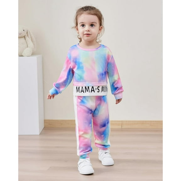 ZOEREA Toddler Baby Girls Clothes Outfits Long Sleeve Pullover Sweatshirt Tops   Pants Set Fall Winter Sweatsuits 1-6T