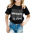 thumbnail image 4 of Kids 100 Days Of School Shirt Short Sleeved Round Neck Novelty Printed Back To School Students T-Shirt for Teen Boy 8-9 Years, 4 of 4