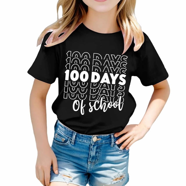 T-Shirts d'Été pour Garçons et Filles, Imprimé Graphique Décontracté, Col Rond, Manches Courtes, Pull-Over, T-Shirt Quotidien de Printemps pour Enfants 10-11T
