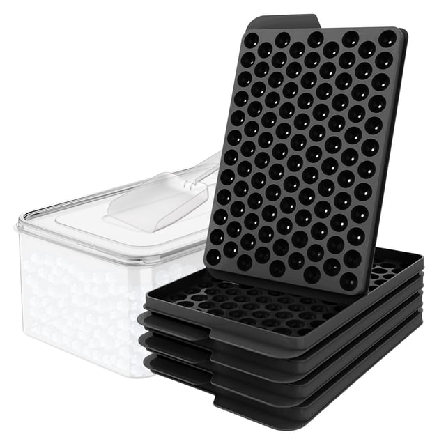 Bandejas para cubitos de hielo WIBIMEN mini redondos tipo pebble y nugget triturado (paquete de 4)