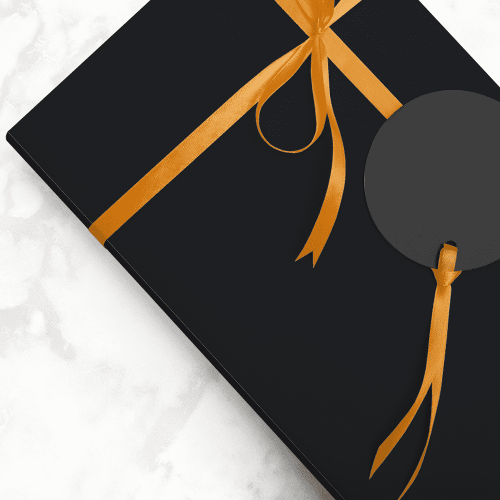 JAM Paper Black Glossy Gift Wrap Paper, 25 Sq ft., 1 per Pack