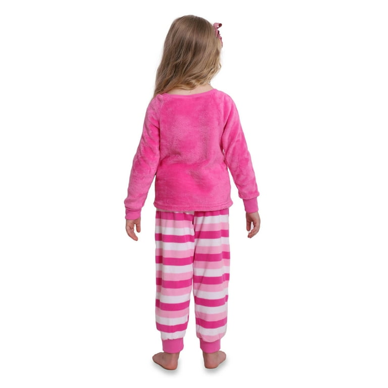 Shopkins Girls Pajama Plush Top and Lounge Pants Sleepwear Pink