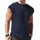 thumbnail image 3 of Men's Vest Casual Sleeveless Beach Retro Summer Solid Color Round Neck Sleeveless Vest3XL, 3 of 4