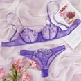 thumbnail image 2 of Asgosdo Womens Lingerie Set Valentine's Day Spaghetti Strap 2 Piece Goth Wireless Bras and Panties Set Dark Blue L, 2 of 4