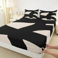 thumbnail image 3 of Homewish Abstract Stripes Lines Full Size Sheets,Minimalist Geometric Bed Sheets,Black Brown Sheet Sets For Boys Teens,Ultra Soft Home Decor,4pcs, 3 of 7