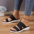 thumbnail image 2 of CQONEPT Slip on Sandals for Women Espadrilles Wedges Slides Comfortable Slip On Sandals Flatform Open Toe Bohemia Beach Sandals Casual Summer Slide Shoes Black Size 9.5, 2 of 3