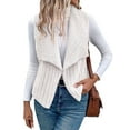 thumbnail image 3 of Women'S Autumn and Winter Casual Simple Sleeveless Plush Vest Vest Jacket Cardigan Vest White M, 3 of 10