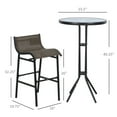 thumbnail image 2 of Topcobe 3 Piece Bar Height Outdoor Bistro Set for 2, Round Patio Pub Table 2 Bar Chairs with Comfortable Design & Strong Build, Tan, Modern Outdoor Patio Furniture for Backyard, 2 of 6