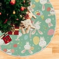 thumbnail image 5 of FMSHPON Easter Cute Rabbit Cock Easter Colorful Eggs Xmas Christmas Tree Skirt Stand Mat for Holiday Party Decoration Indoor Outdoor 48 inches, 5 of 6