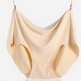 thumbnail image 2 of PMVFHDE Women Plus Size Casual Underwear High Rise Triangle Panties Lace Soft Hipster Briefs Comfortable Solid Color Plus Size Underwear For Women Beige,XXL, 2 of 3