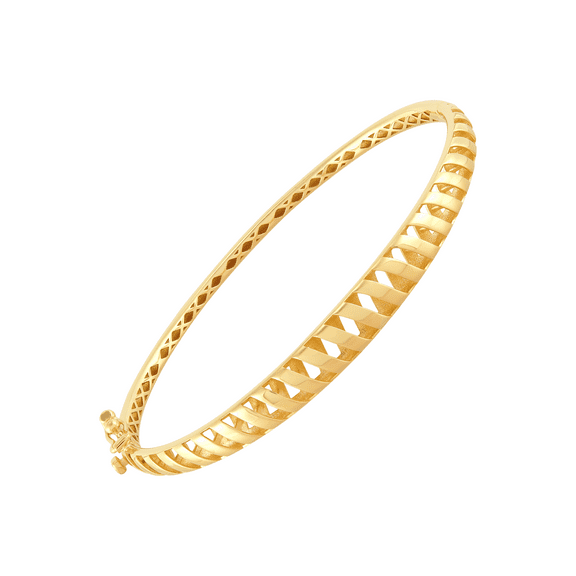 Welry 14kt Yellow Gold Spiral Hinged Bangle Bracelet, 7"