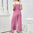 thumbnail image 4 of Arnsht Women's Casual Loose Overalls Suspender Jumpsuit One Piece Sleeveless Wide Leg Long Pant Rompers With Pockets Pink XL, 4 of 7