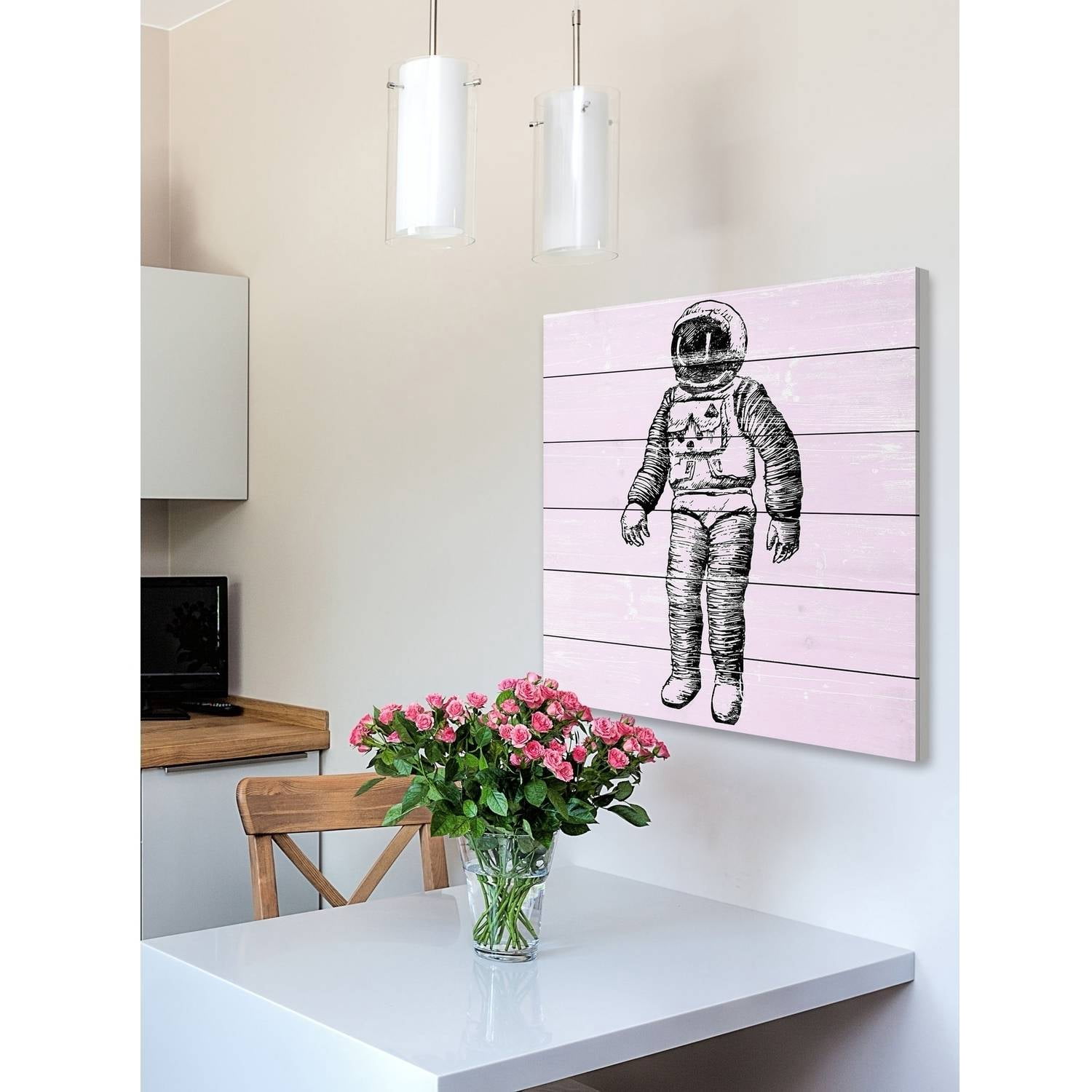 Space Ready Painting Print on White Wood
