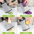 thumbnail image 4 of Behome Cheese Grater with Container, 4-Side Stainless Steel Cheese Shredder & Vegetable Chopper with Slip Resistant Handle, Box Grater for Fruit, Vegetables, Ginger, 4 of 8