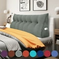 thumbnail image 1 of WOWMAX Large Reading Pillow, Triangular Bed Wedge Pillows, Ergonomic Back Supprot Pillow for Sitting in Bed, Upholstered Headboard for Bed & Bed Rest With Removable Cover Corduroy Grey 71Inches, 1 of 6