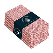 HEIRLOOM COMFORT Rust Cloth Napkins (Set of 6), Diamond Pattern, 16x16 Inch, 100% Cotton, Durable & Washable Table Linen for Fall Dinners, Thanksgiving Meals, Autumn Decor & Daily Dining