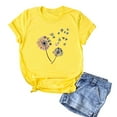 thumbnail image 1 of Gibobby Camisetas Mujer Baratas Manga Corta Camiseta manga corta para mujer, blusa con estampado letras y cuello para mujer, blusa redonda para mujer a la moda(Amarillo,G), 1 of 5