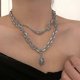 thumbnail image 4 of Set Of 2 Star Chain Necklaces Star Clavicle Chokers Pendant Choker For Girls---Product code 56638, 4 of 5