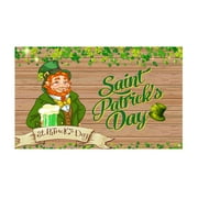 MKSJFdge The New St. Patrick Background Outdoor Decorative Flag for 2024 Indoor Banner Happy Birthday Banners and Signs Colorful Banner Cake Topper Flag 3x5 Embroide Putting Flag