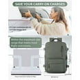 thumbnail image 2 of Large Backpack for Women Men, Carry On Backpack for Airplane,Laptop bag with Shoe Compartment, Flight Approved Personal Item Bag Waterproof Olive Green, 2 of 9