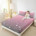 thumbnail image 4 of Feelyou Glitter Stars Kids Twin Sheet Sets, Dreamy Galaxy Sky Bedding, 3-Piece, 4 of 7
