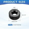 thumbnail image 2 of Uxcell 4 Pcs Knurled Thumb Nuts, M6 x 12 mm x 5 mm Female Aluminum Flat Through Hole Lock Adjusting Nuts Handle Knob Fasteners for 3D Printer Parts, Machine, DIY, Black, 2 of 6