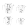 thumbnail image 3 of Abbracc 4 Pieces Measuring Cups Measure Jugs Lightweight coffee milk Transparent set A, 3 of 9