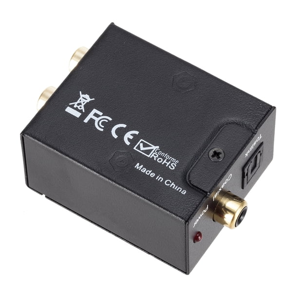 Adaptador de audio digital TOSLINK SPDIF a analógico L/R RCA para amplificador HD DVD HDTV