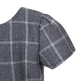 thumbnail image 3 of Little Girls Grey Plaid Pattern Short Sleeve Wool Classic Dress 4/5, 3 of 7