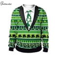 thumbnail image 2 of Sudadera con estampado de Día de San Patricio para hombre, jersey de gran tamaño con estampado de Mascota, ropa de calle Vintage con cuello redondo, 2 of 4
