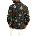 thumbnail image 4 of Wutalume Men's V-Neck Christmas Print Sweater, Long Sleeve Ribbed Knit Pullover, Cozy Stretch Top for Holiday Parties, Casual Comfort and Layering,Gold L, 4 of 6