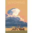 thumbnail image 4 of Wyoming, White-tailed Deer and Rain Cloud, Lithograph (1000 Piece Puzzle, Size 19x27, Challenging Jigsaw Puzzle for Adults and Family, Made in USA), 4 of 4