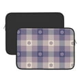 thumbnail image 3 of Bingfone Purple Floral Gingham Check Plaid Laptop Sleeve Case 15 Inch, 360° Protective Computer Carrying Bag, 3 of 9