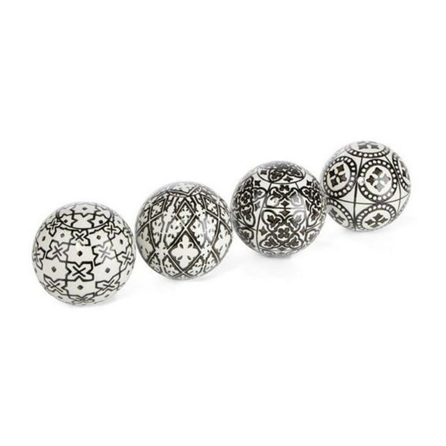 Imax A0475154 Gertrude Deco Balls, White - Assorted 4