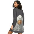 thumbnail image 2 of FORMRS Womens Long Sleeve Nightgowns Crew Neck Sleep Shirt Soft Pajamas Sizes S-3XL, White Halloween Dog, 2 of 8