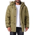 thumbnail image 1 of Abrigo de invierno cálido INSPIRE CHIC para hombres, forrado de felpa, grueso, con capucha, chaqueta 2XL amarillo verde, 1 of 6