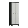 HART Tall Cabinet, Resin Storage and Organization, Black with Gray Doors