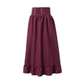 thumbnail image 2 of Women's Elegant Solid Color Pleated Skirt High Waist Zipper A-Line Festival Party Casual Wear Flowy Comfortable Stretch, 2 of 8