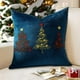 thumbnail image 5 of Funda de Cojín Navideña Bordada con Árbol de Navidad, 45X45 Cm, Azul Aterciopelado, Ideal para Decorar Sofás | Decoración para Fiestas Navideñas, 5 of 7