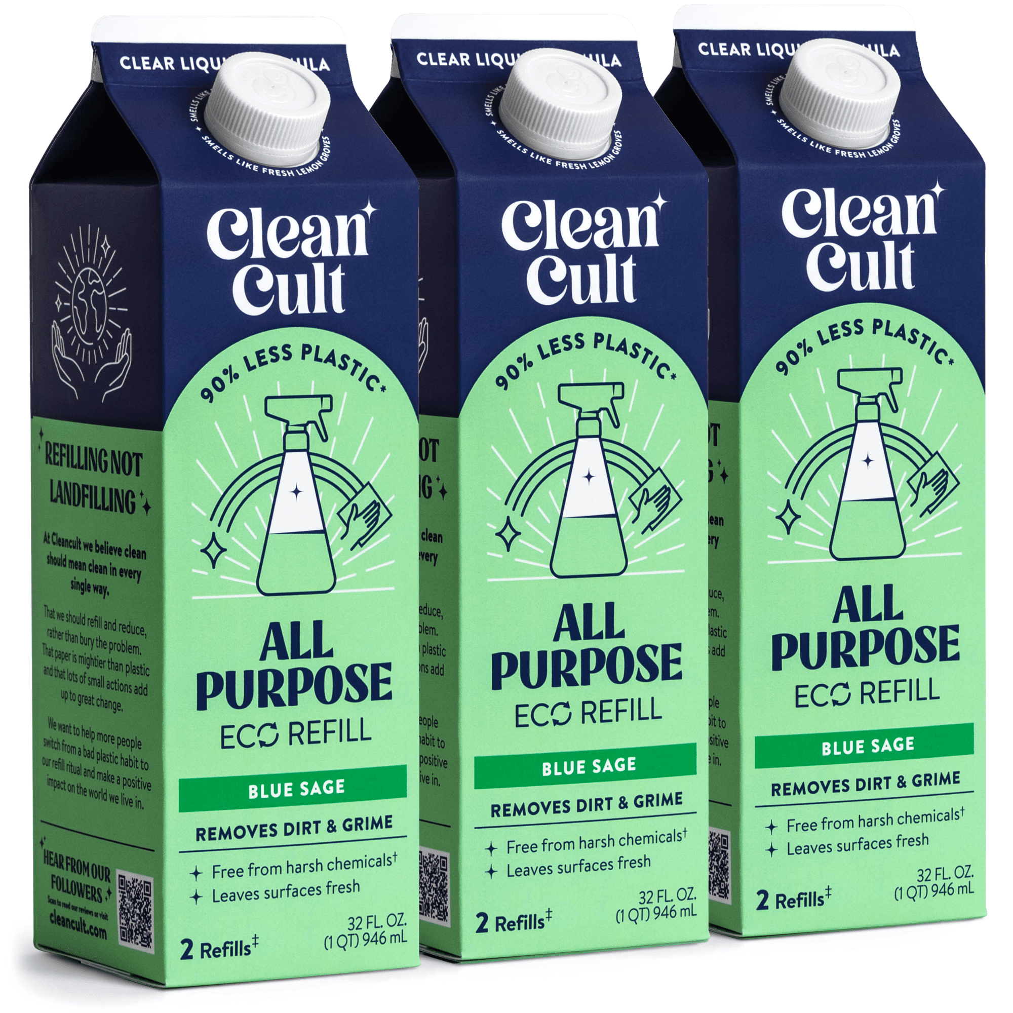 Cleancult All Purpose Cleaner Refill, NatureInspired Ingredients, Blue