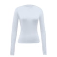 thumbnail image 4 of yueewhu Long Sleeve Shirts for women-Underscrub Crew Neck Slim Fit Basic Tops for Teens Workout Going Out Y2K Fall Fashion 2026 (White, XL), 4 of 4
