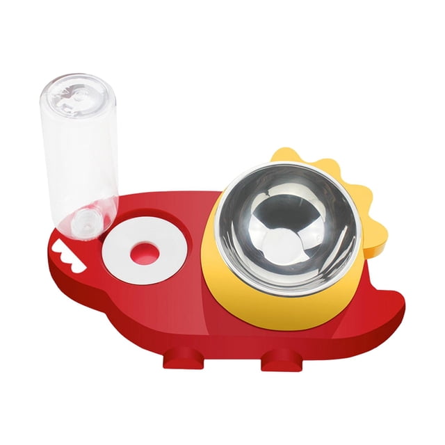 Alimentador y portátil para mascotas Gato Perros de alimentos secos Botella de agua Alimentación Contenedor de alta capacidad , ROJO SM SunniMix Alimentador Automático