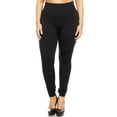 thumbnail image 2 of Women's Plus Size Banded Waist Leggings with Fleece Lining, 2 of 7