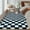 Navy blue, variant on Ataucjin Fuzzy Living Room Rug.Ultra-Soft High Pile Accent Rug. Anti-Skid Plush Shaggy Floor Carpet. Modern Checkerboard Carpet for Dining Room. Playroom. Office