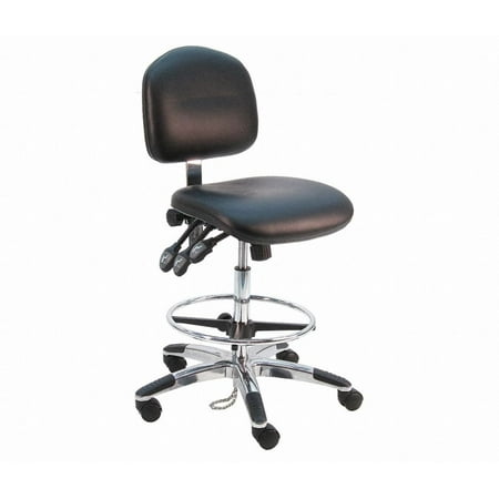 - BenchPro Deluxe HD Vinyl Ergonomic ESD Anti Static Chair with Aluminum Base, Black